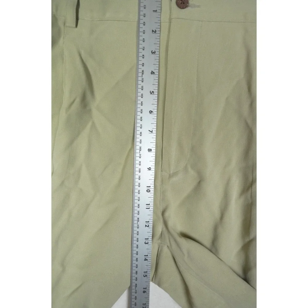 Tommy Bahama Relax Mens 40 (Fits 38) Pleated Shorts Sage 100% Silk 9 Inseam‎